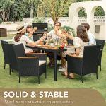 9-Piece Wicker Outdoor Dining Set with Acacia Table