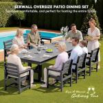 9-Piece Gray Outdoor Dining Set with Umbrella Hole