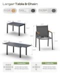 Expandable Aluminum Patio Dining Set for 8