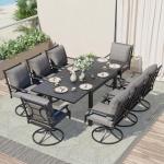 9-Piece Outdoor Dining Set with Swivel Chairs