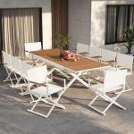11-Piece Outdoor Dining Set with Folding Chairs