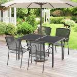 AECOJOY Outdoor Dining Table for 6, Dark Grey