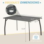 AECOJOY Outdoor Dining Table for 6, Dark Grey