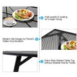 AECOJOY Outdoor Dining Table for 6, Dark Grey