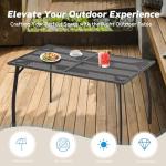 AECOJOY Outdoor Dining Table for 6, Dark Grey