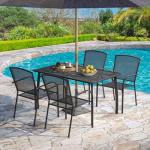 AECOJOY Outdoor Dining Table for 6, Dark Grey