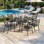 SUNCROWN Rectangular Black Patio Dining Table