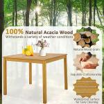 Tangkula 36" Acacia Wood Outdoor Dining Table
