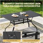 SUNCROWN Rectangular Black Patio Dining Table
