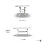 Sanibel Off White Oval Outdoor Dining Table, 72”