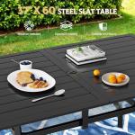 SUNCROWN Rectangular Black Patio Dining Table
