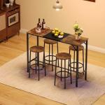 Rustic Brown Tall Bar Table for Small Spaces
