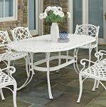 Sanibel Off White Oval Outdoor Dining Table, 72”