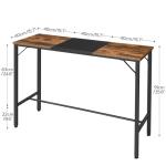 Rustic Brown Tall Bar Table for Small Spaces