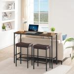 Rustic Brown Tall Bar Table for Small Spaces