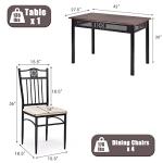 5-Piece Outdoor Dining Table Set for 4