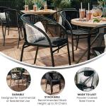Stackable Rattan Dining Chairs Set of 4 Black