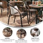 Dark Brown Rattan Outdoor Dining Chairs - 4 Pack