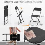 VINGLI 10 Pack Folding Black Chairs for Events