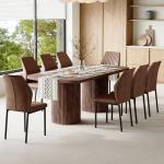 79" Outdoor Dining Set for 8 with Cushioned Chairs