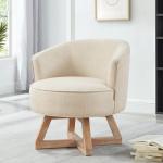 GDFStudio Swivel Barrel Accent Chair in Beige