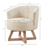 GDFStudio Swivel Barrel Accent Chair in Beige
