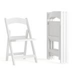 White Resin Folding Chairs - Set of 4, 800LB Capacity