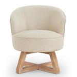 GDFStudio Swivel Barrel Accent Chair in Beige