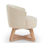 GDFStudio Swivel Barrel Accent Chair in Beige