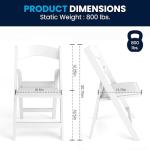 White Resin Folding Chairs - Set of 4, 800LB Capacity