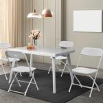 VINGLI 10 White Folding Chairs for Outdoor Events