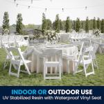 White Resin Folding Chairs - Set of 4, 800LB Capacity