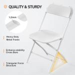 VINGLI 10 White Folding Chairs for Outdoor Events
