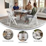 White Resin Folding Chairs - Set of 4, 800LB Capacity