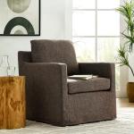 Mocha Swivel Accent Chair for Outdoor Dining