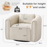 Set of 2 Swivel Barrel Chairs with Pillows