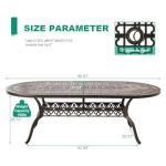Cast Aluminum Outdoor Dining Table for 8-10