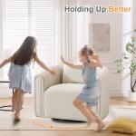 Set of 2 Swivel Barrel Chairs with Pillows