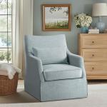 Martha Stewart London Light Blue Swivel Chair