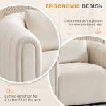Set of 2 Swivel Barrel Chairs with Pillows