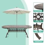 Cast Aluminum Outdoor Dining Table for 8-10