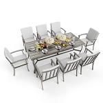 HAPPATIO 9-Piece Aluminum Patio Dining Set