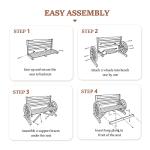 VINGLI Rustic Wooden Wheel Outdoor Patio Bench