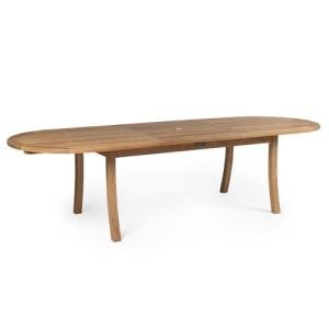 Teak Extendable Oval Dining Table for Patio