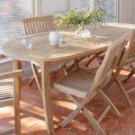 Teak Extendable Oval Dining Table for Patio