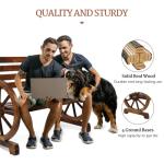 VINGLI Rustic Wheel Bench for Outdoor Seating