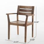 Keth Outdoor 5-Piece Acacia Dining Set