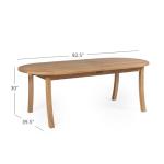 Teak Extendable Oval Dining Table for Patio