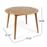 Keth Outdoor 5-Piece Acacia Dining Set