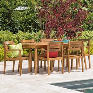 Stanyan 7-Piece Acacia Wood Patio Dining Set